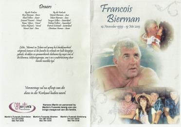BIERMAN-Francois-Johan-Nn-Francois-1959-2013-M