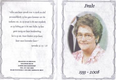 BOONZAAIER-Fredrieka-Eybers-Nn-Frede-nee-Els-1933-2008-F
