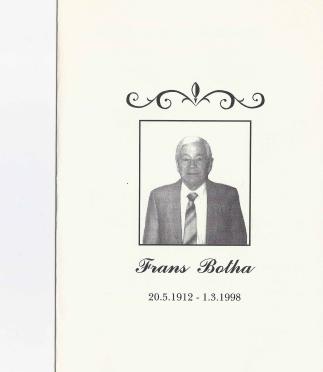 BOTHA-Francois-Pierre-Sarel-1912-1998-M