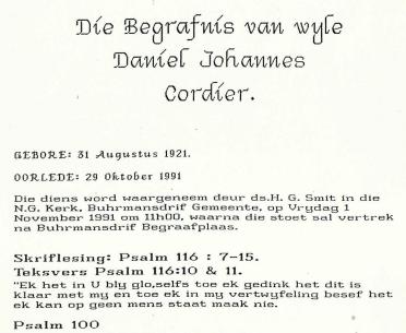 CORDIER-Daniel-Johannes-1921-1991-M