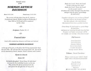 DAVIDSON-Norman-Arthur-1940-2004-M