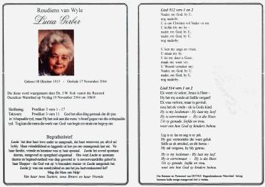 GERBER-Lucia-nee-Combrinck-X-Dreyer-XX-Opperman-1915-2004-F