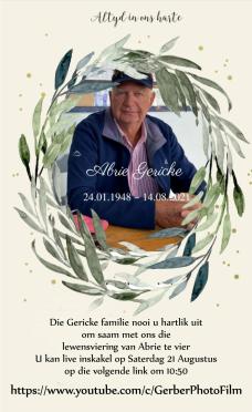 GERICKE-Abrie-1948-2021-M