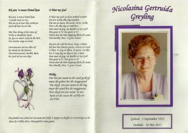 GREYLING-Nicolasina-Gertruida-Nn-Nicky-1932-2013-F