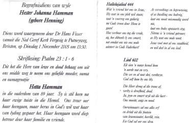 HAMMAN-Hester-Johanna-Nn-Hetta-nee-Henning-1916-2005-F
