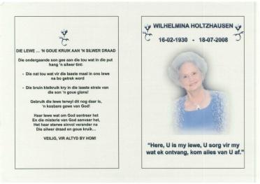 HOLTZHAUSEN-Wilhelmina-1930-2008-F