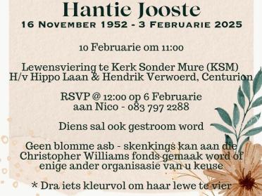 JOOSTE-Hantie-1952-2025-F-98
