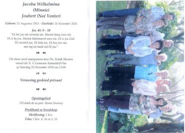 JOUBERT-Jacoba-Wilhelmina-Nn-Minnie-née-Venter-X-Joubert-1933-2010-F