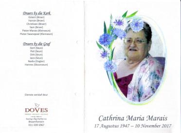 MARAIS-Cathrina-Maria-Nn-Cathrina-née-Jansen-1947-2017-F