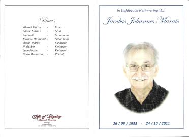 MARAIS-Jacobus-Johannes-1933-2011-M