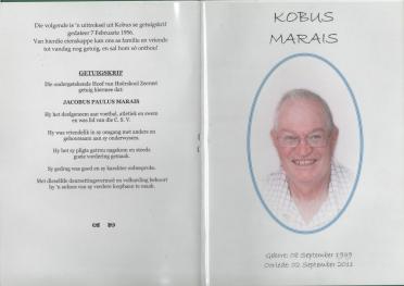 MARAIS-Jakobus-Paulus-Nn-Kobus-1939-2011-M