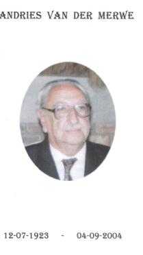 MERWE-VAN-DER-Andries-1923-2004-M