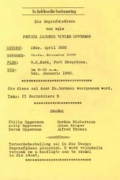 OPPERMAN-Petrus-Jacobus-Vivier-1922-1990-M