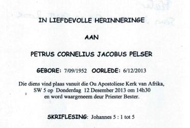 PELSER-Petrus-Cornelius-Jacobus-1952-2013-M