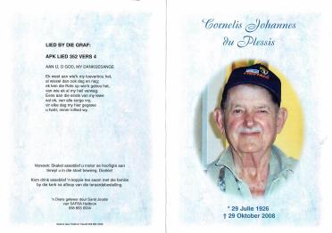 PLESSIS-DU-Cornelis-Johannes-Nn-No1-1926-2008-M