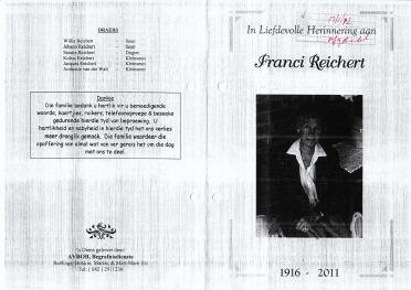 REICHERT-Francina-Jacoba-Magdalena-Nn-Franci-1916-2011-F