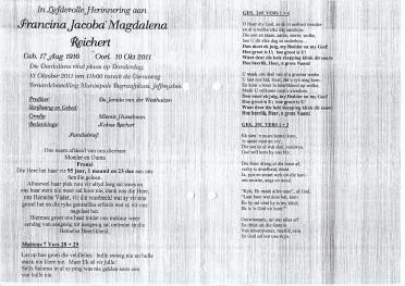 REICHERT-Francina-Jacoba-Magdalena-Nn-Franci-1916-2011-F_2