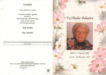 SCHUTTE-Maria-Salomé-Nn-Malie-1908-2001-F