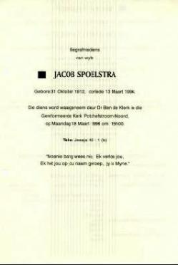 SPOELSTRA-Jacob-Nn-Japie-1912-1996-M