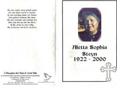 STEYN-Aletta-Sophia-nee-JanseVanVuuren-1922-2000-F