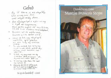 STEYN-Martin-Francois-Nn-Soepie-1948-2013-Ds-M