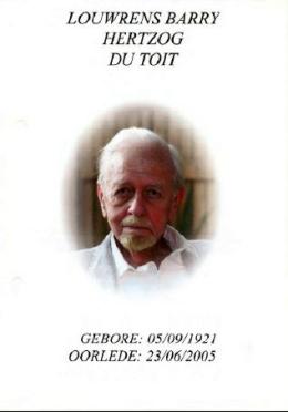 TOIT-DU-Louwrens-Barry-Hertzog-1921-2005-GGSA.NoordWesVersameling-M