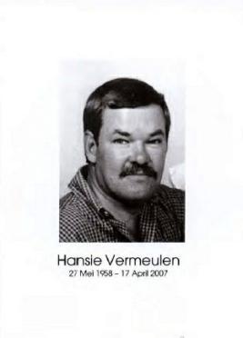 VERMEULEN-Hendrik-Johannes-Nn-Hansie-1958-2007-GGSA.NoordWesVersameling-M