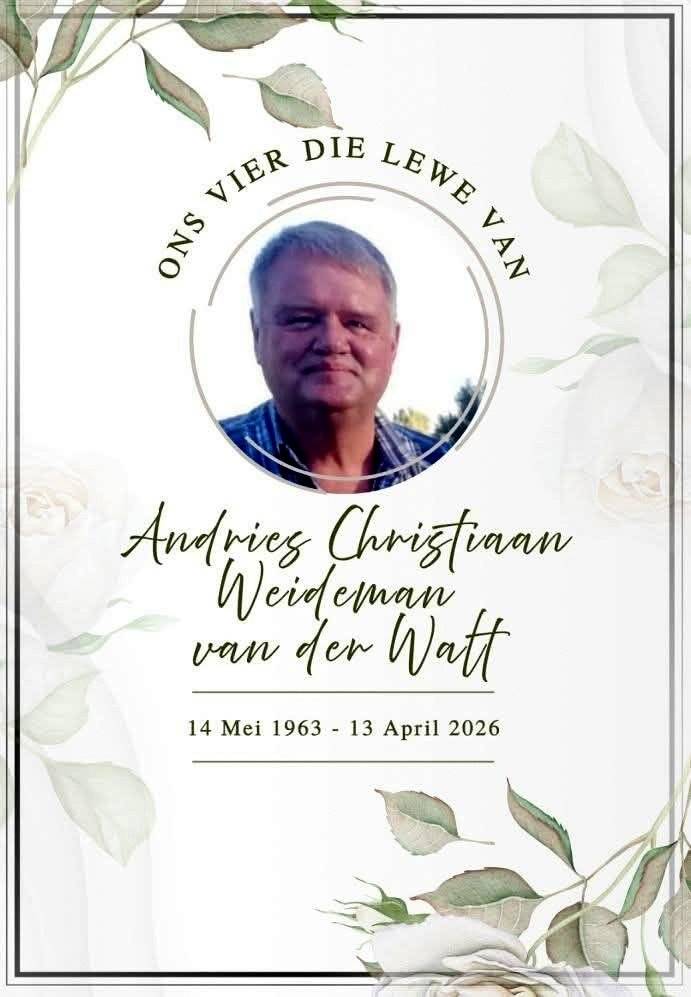 WATT-VAN-DER-Andries-Christiaan-Weideman-Nn-Dries-1963-2026-M-00