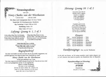WESTHUIZEN-VAN-DER-Henry-Charles-1923-1998-M
