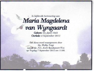 WYNGAARDT-VAN-Maria-Magdalena-1943-2012-F
